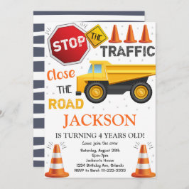 Uitnodiging voor bouwdump-vrachtwagen