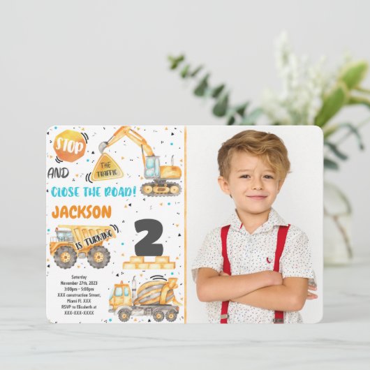 Uitnodiging voor bouwfoto's (Staand voorkant)