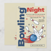 Uitnodiging voor Bowling Night (Voorkant / Achterkant)