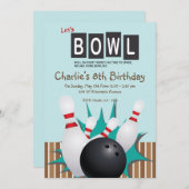 Uitnodiging voor Bowling-partij (Voorkant / Achterkant)