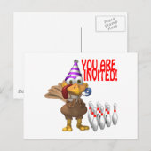 Uitnodiging voor Bowling Party (Voorkant / Achterkant)