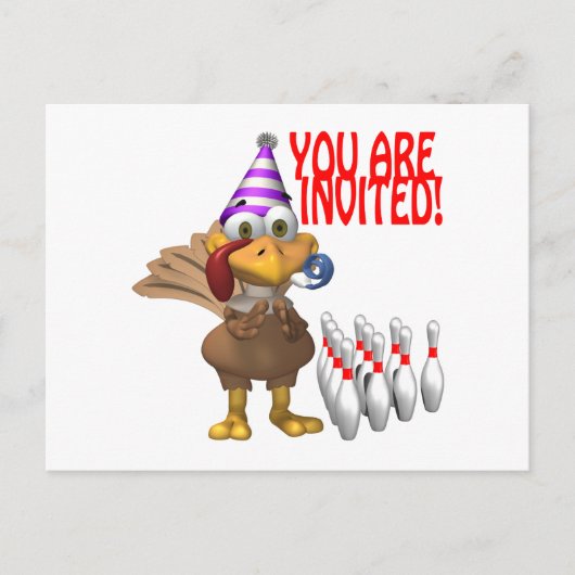 Uitnodiging voor Bowling Party (Voorkant)