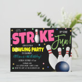 Uitnodiging voor Bowling Party (Staand voorkant)