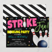 Uitnodiging voor Bowling Party (Voorkant / Achterkant)