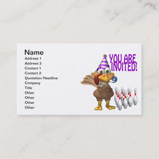 Uitnodiging voor Bowling Party (Voorkant)