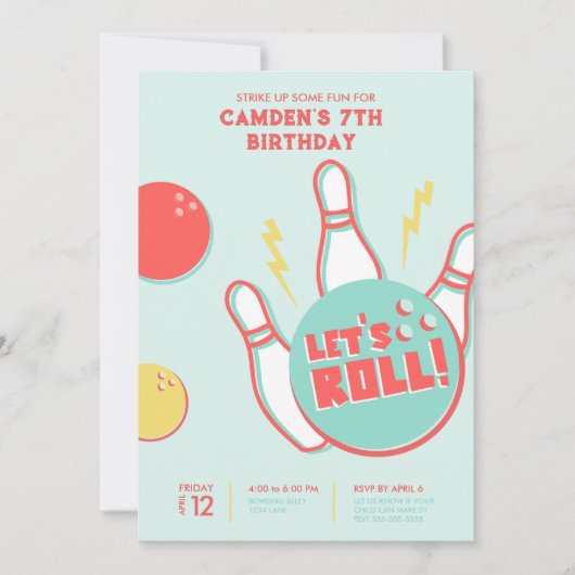 Uitnodiging voor Bowling Party (Voorkant)