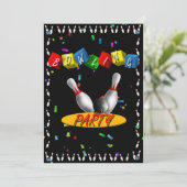 Uitnodiging voor Bowling Party (Staand voorkant)