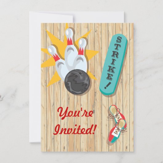Uitnodiging voor Bowling Party (Achterkant)