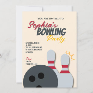 Uitnodiging voor Bowling Party
