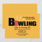 Uitnodiging voor Bowling Party (Voorkant / Achterkant)