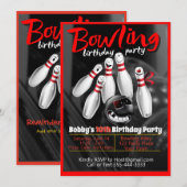 Uitnodiging voor Bowling Party (Voorkant / Achterkant)