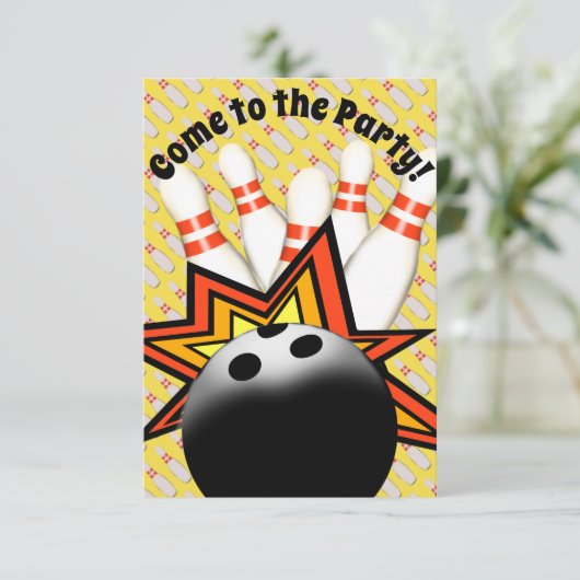 Uitnodiging voor Bowling Party (Staand voorkant)