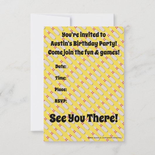 Uitnodiging voor Bowling Party (Achterkant)