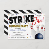 Uitnodiging voor Bowling Party (Voorkant / Achterkant)