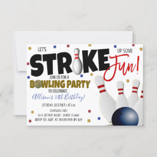 Uitnodiging voor Bowling Party