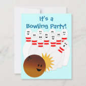 Uitnodiging voor Bowling Party (Voorkant)