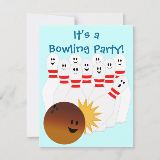 Uitnodiging voor Bowling Party (Voorkant)