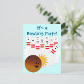 Uitnodiging voor Bowling Party (Staand voorkant)