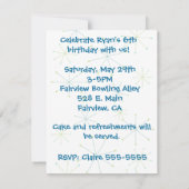 Uitnodiging voor Bowling Party (Achterkant)