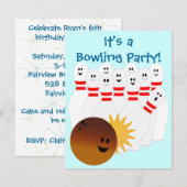 Uitnodiging voor Bowling Party (Voorkant / Achterkant)