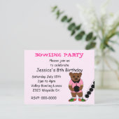 Uitnodiging voor Bowling Party (Staand voorkant)