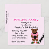 Uitnodiging voor Bowling Party (Voorkant / Achterkant)