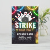 Uitnodiging voor Bowling Party | Bowling Birthday (Staand voorkant)