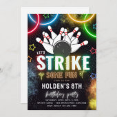 Uitnodiging voor Bowling Party | Bowling Birthday (Voorkant / Achterkant)