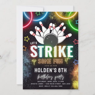 Uitnodiging voor Bowling Party   Bowling Birthday