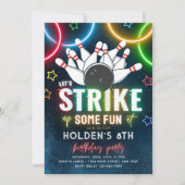 Uitnodiging voor Bowling Party | Bowling Birthday (Voorkant)