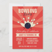 Uitnodiging voor Bowling-verjaardag (Voorkant)