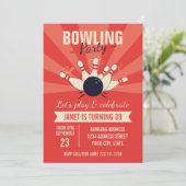 Uitnodiging voor Bowling-verjaardag (Staand voorkant)