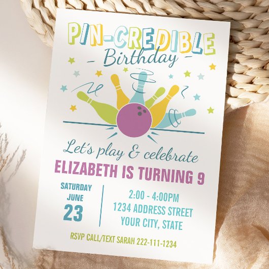 Uitnodiging voor Bowling-verjaardag