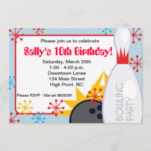 Uitnodiging voor Bowling-verjaardag