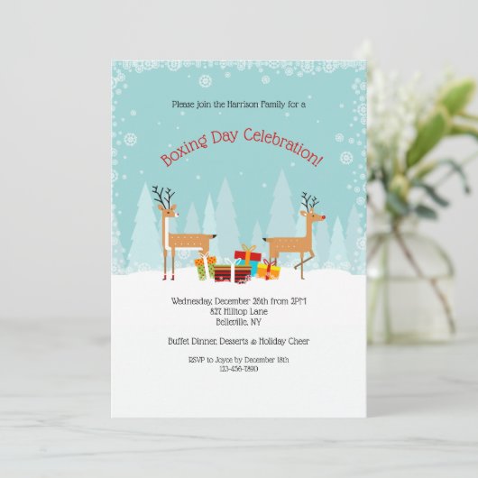 Uitnodiging voor Boxing Day Party (Staand voorkant)