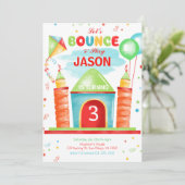 Uitnodiging voor Boy Bounce (Staand voorkant)