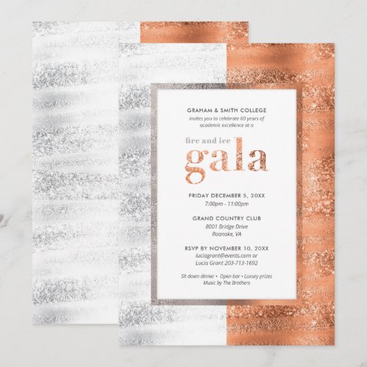 Uitnodiging voor brand en ijskoude Gala (Voorkant / Achterkant)