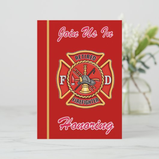 Uitnodiging voor brandweeruitrusting (Staand voorkant)