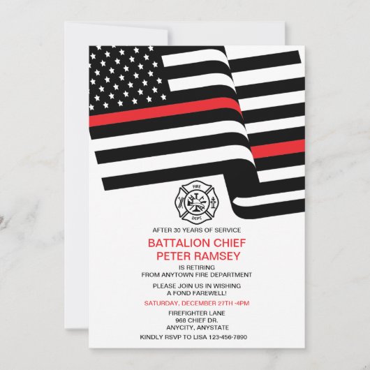 Uitnodiging voor brandweeruitrusting (Voorkant)