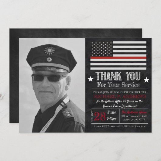 Uitnodiging voor brandweeruitrusting (Voorkant / Achterkant)