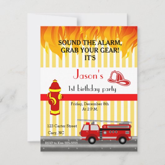 Uitnodiging voor brandweerwagen (Voorkant)