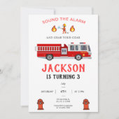 Uitnodiging voor brandweerwagen, Verjaardag brandw (Voorkant)