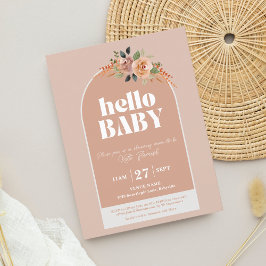 Uitnodiging voor briefkaart Hallo,Baby Baby shower