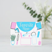 Uitnodiging voor Briefkaart van favoriete partijen (Staand voorkant)