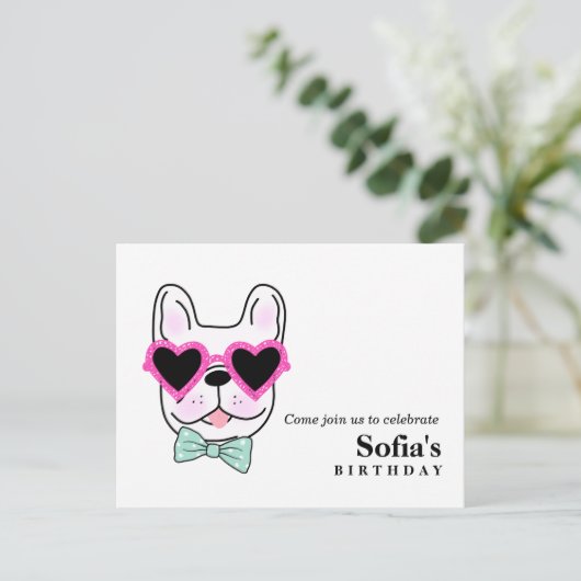 uitnodiging voor Briefkaart voor hondpuppy (Staand voorkant)