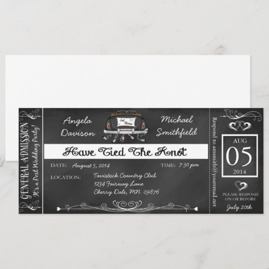 Uitnodiging voor briefkaarten voor postbruiloft (Voorkant / Achterkant)