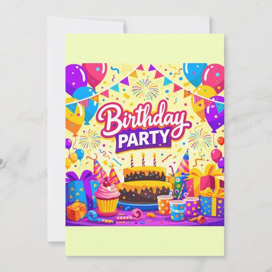 Uitnodiging voor Bright Balloons-verjaardagsfeest