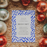 Uitnodiging voor Bright Blue Dashing Holiday Party<br><div class="desc">Plaats de toon voor een leuk en vrolijk feestfeest met deze feestelijke en moderne feestelijke uitnodigingskaart! Met handgetekende streepjes in een leuk patroon en levendig kleurenpalet. Druk ze onder druk door het thema te houden met overeenkomende partijbenodigdheden!</div>