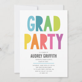 Uitnodiging voor Bright Colorful Afstudeerder Part