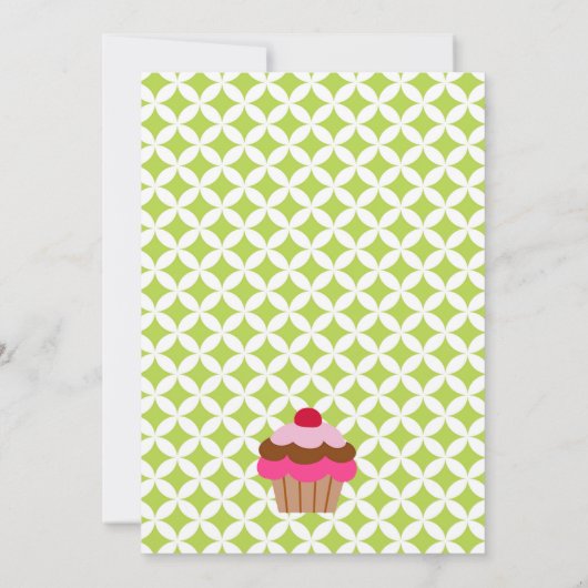 Uitnodiging voor Bright Cupcake 1st verjaardag (Achterkant)